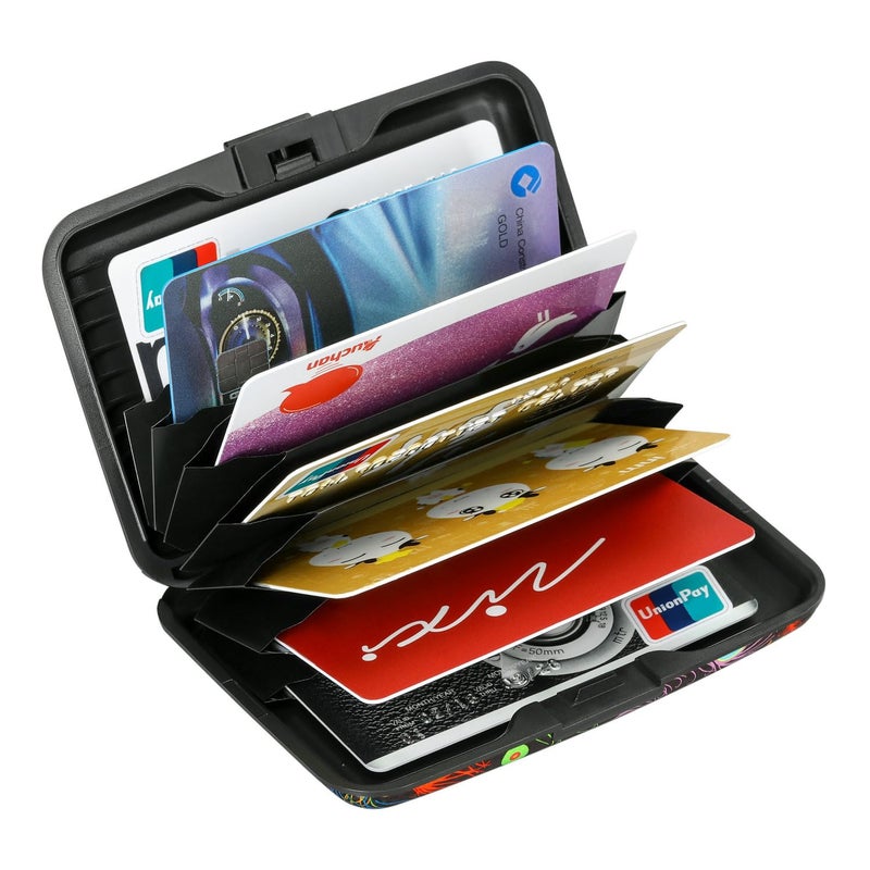 ELFISH Mini RFID Aluminum Wallet Credit Cards Holder Business Card Case Metal ID Case for Men Women (Feather) - Image 5